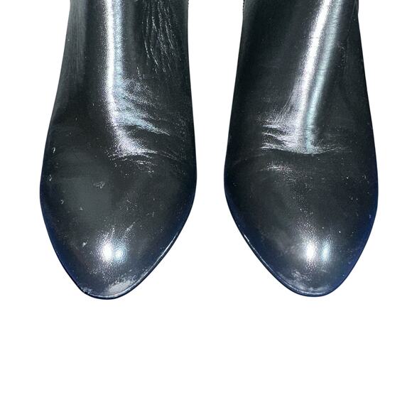 Brooks Brothers Black Leather Quilted Ankle Booties Heels Sz 8 quiet luxury - Picture 2 of 9